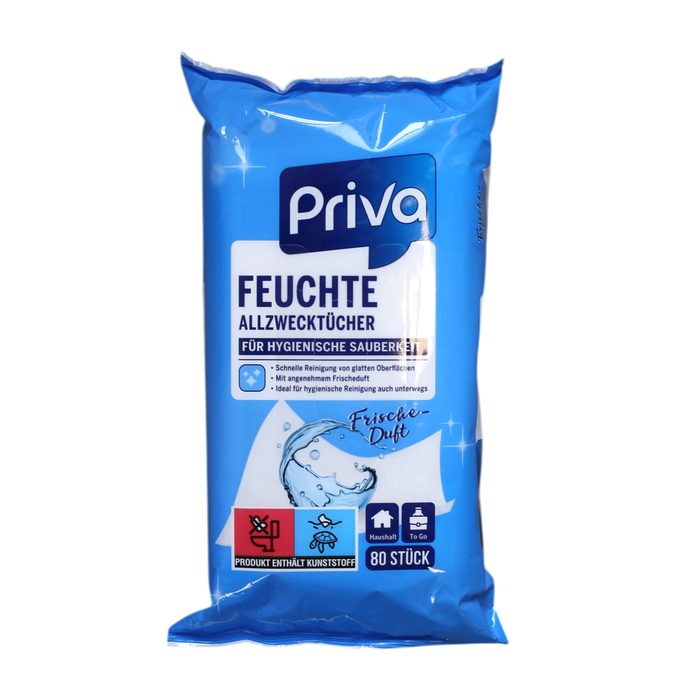 Вологі серветки для прибирання Priva Frische Duft 80 шт